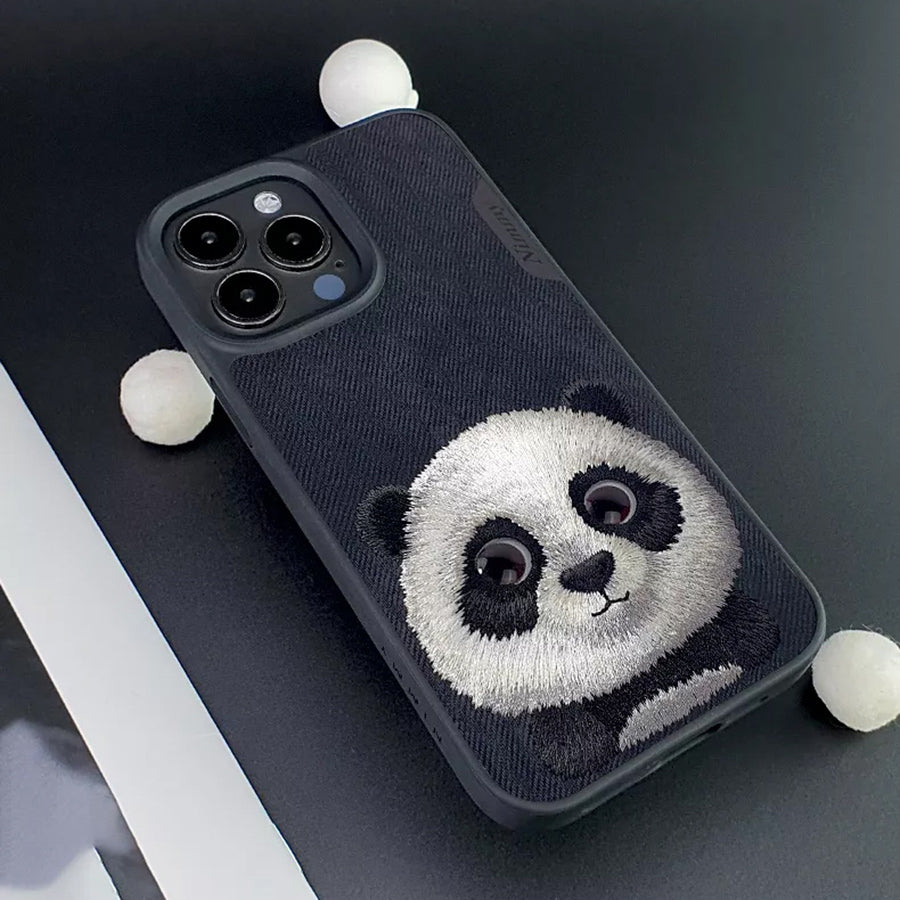Nimmy 3D Embroided Panda Back Case for iPhone 15 Series – Yard of