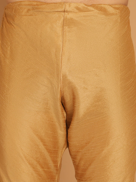 Designer Golden Brocade Kurta Pajama Set by Treemoda