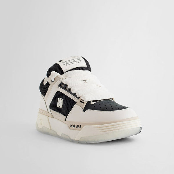 Premium Men's White & Black Low Top Sneakers