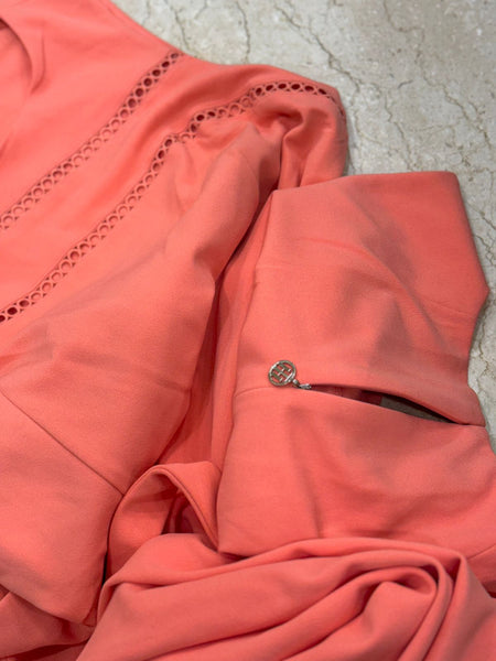 Circle Trim Pink Crepe Jumpsuit for Effortless Elegance