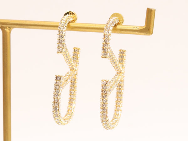 VLogo Signature Crystal-Embellished Earrings