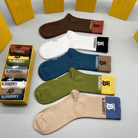 Mid Length Solid Color Socks Set
