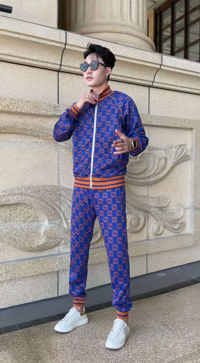 Premium Blue Canvas GG Tracksuit – Yard of Deals