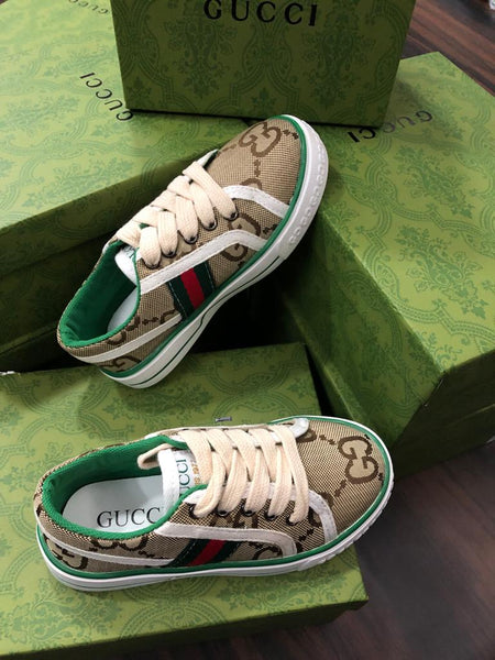 Latest All-Over Logo Printed Sneakers For Kids