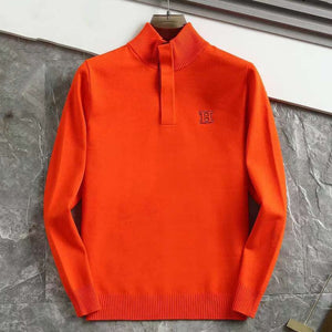 Premium Solid Color Logo-Patched Pullover