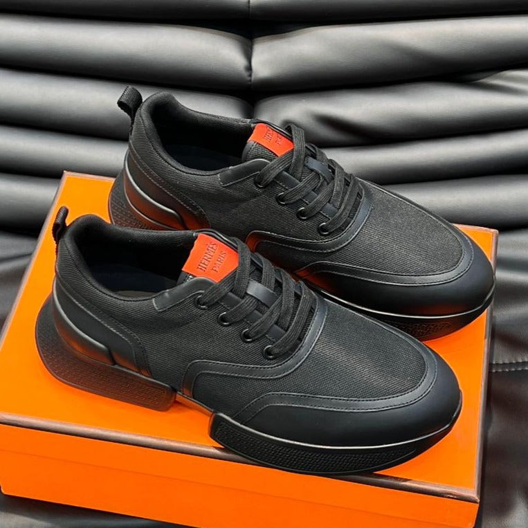 Designer Black Low-Top Giga Sneakers – Yard of Deals