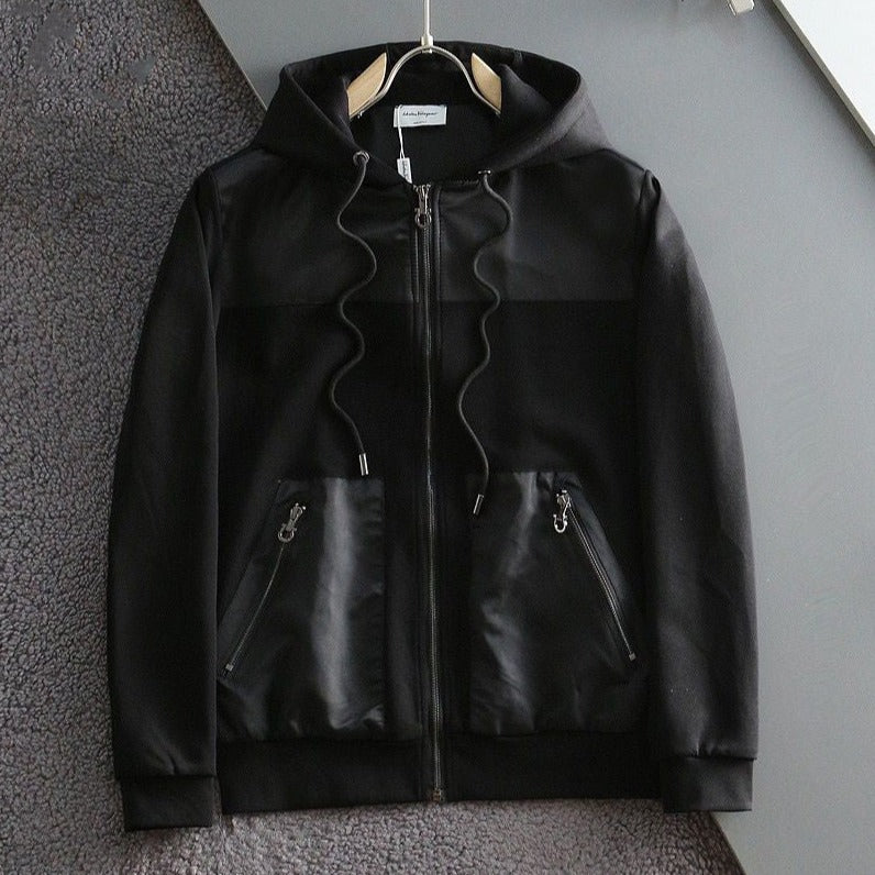 Panelled Zipper-Front Jacket