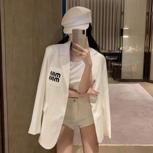 White Sleek Style Women Coat