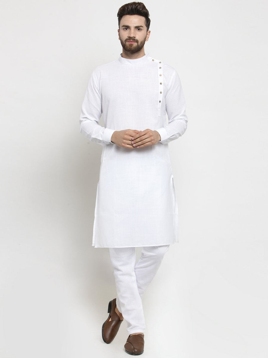 White Linen Kurta Pajama For Men Upto 60 DIscount FREE Shipping