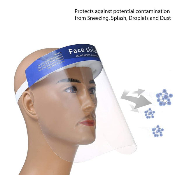 Transparent Full Face Protective Visor with Eye & Head Protection Shield