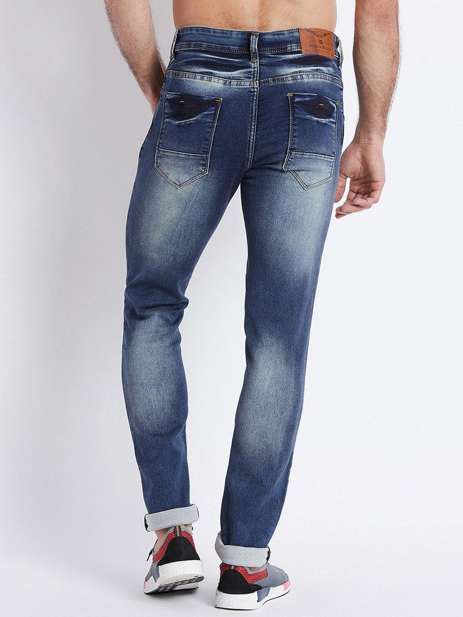 Men Blue Slim Fit Mid-Rise Clean Look Stretchable Jeans – Yard of