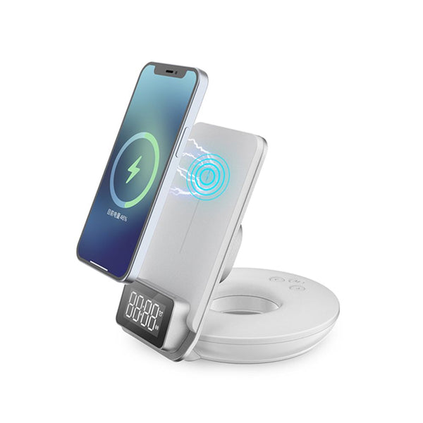 4 in 1 Wireless Fast Charger with Time Clock and Backlight