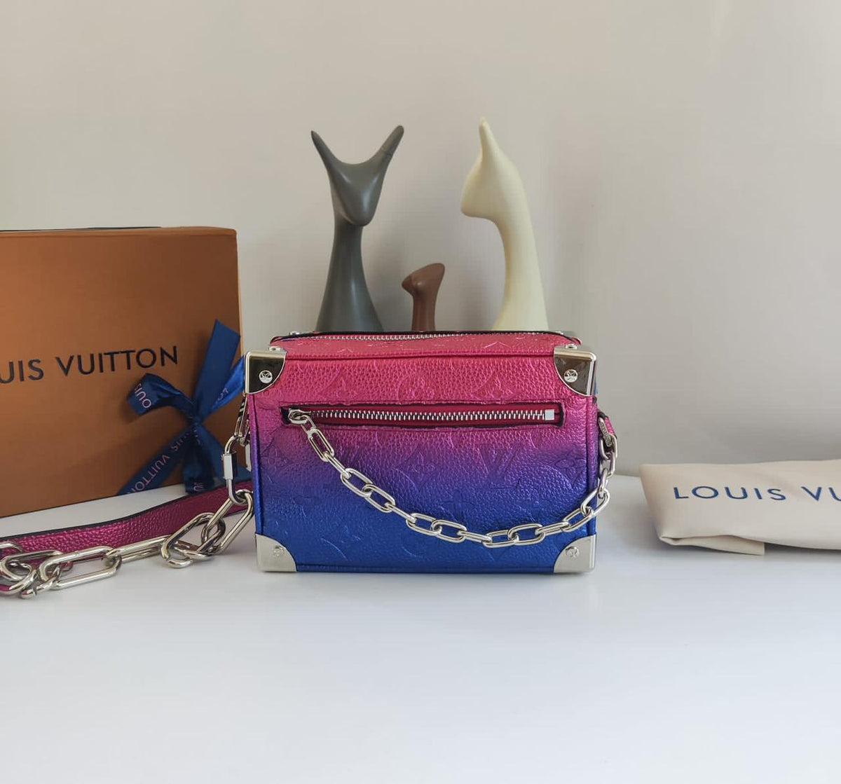 Louis Vuitton Mini Soft Trunk Taurillon Illusion Blue/Pink for Men