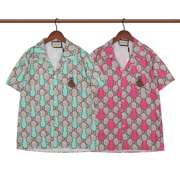 Pineapple Print Silk Bowling Shirt