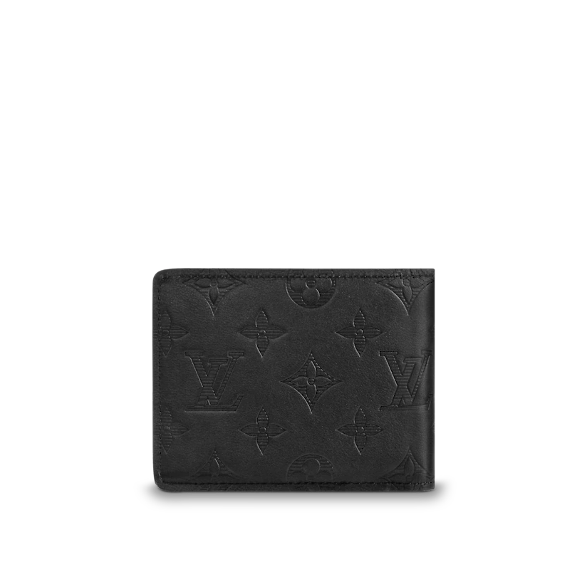 LOUIS VUITTON Calfskin Monogram Shadow Multiple Wallet Black