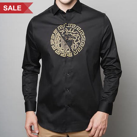 Imported Embroidered Logo  Black Shirt