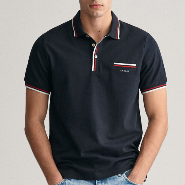 premium 2-Color Tipped Piqué Polo Shirt