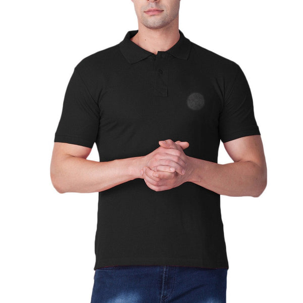 Black Lycra T-Shirt With Logo Embroidery