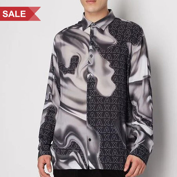 Luxury Loose Fit Shirt with Liquid Print