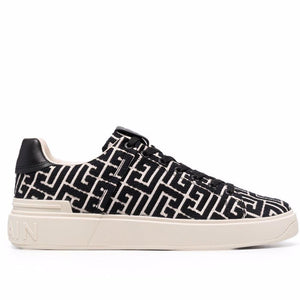 Premium B-Court Monogram-Pattern Sneakers