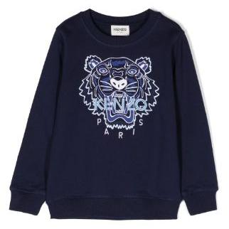 Tiger-Motif Crew Neck Sweater