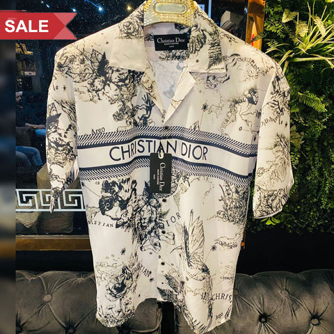 Men Latest Abstract Printed Drop Shoulder Shirt