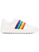 Women's Rainbow Colour Open Low Top Sneakers White