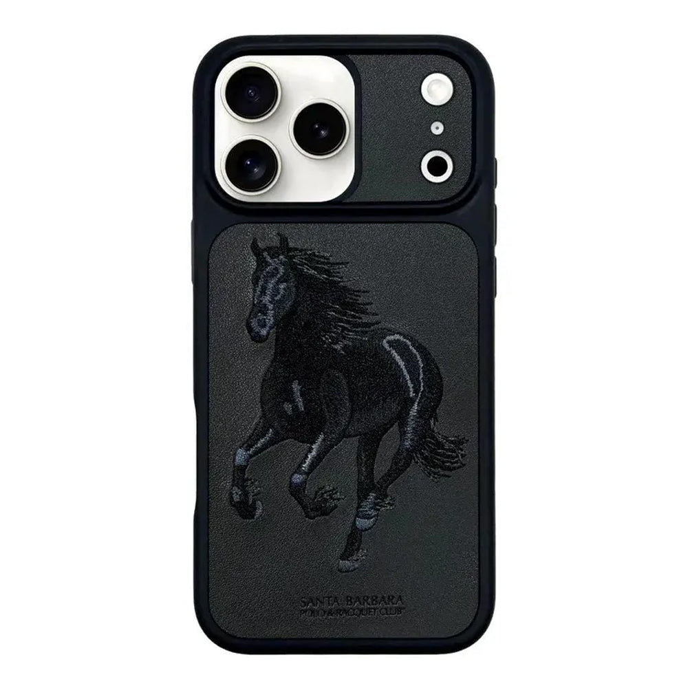 Santa Barbara Boris Series Embroided Horse Leather Case for iPhone 17 Series