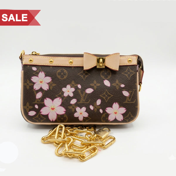 Stylish Floral Monogram Mini Shoulder Bag with Bow Detail