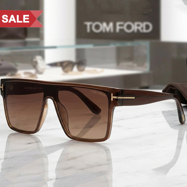 Luxury Oversized Brown Shield Sunglasses