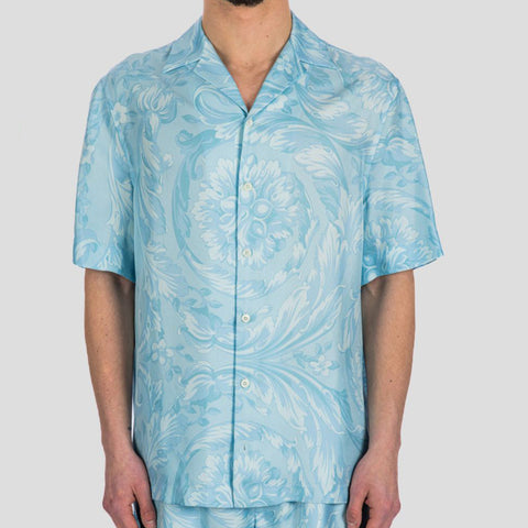 Luxury Barocco Print Half Sleeve Shirt For Men