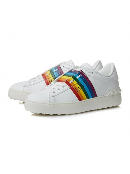 Women's Rainbow Colour Open Low Top Sneakers White