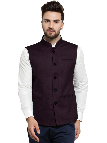 Treemoda Navy Blue Nehru jacket For Men Stylish Latest Design Suitable for Ethnic Wear/Wedding Wear/ Formal Wear/Casual Wear
