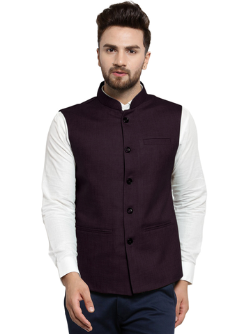 Treemoda Navy Blue Nehru jacket For Men Stylish Latest Design Suitable for Ethnic Wear/Wedding Wear/ Formal Wear/Casual Wear