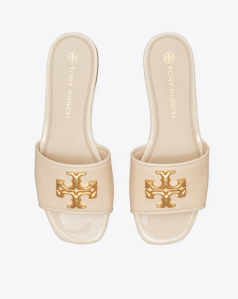 Eleanor Logo-Plaque Open-Toe Sandals