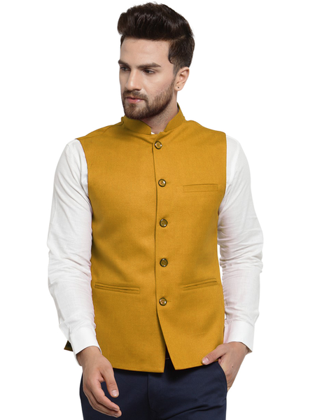 Treemoda Bronze Nehru jacket For Men Stylish Latest Design Suitable for Ethnic Wear/Wedding Wear/ Formal Wear/Casual Wear