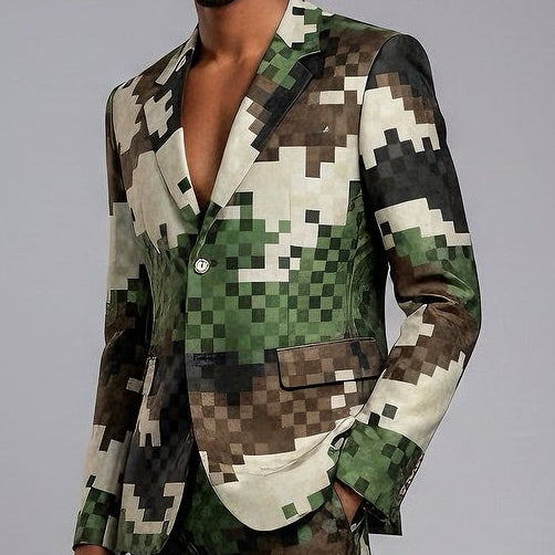 Premium Single-Breasted Tailored Damier Blazer