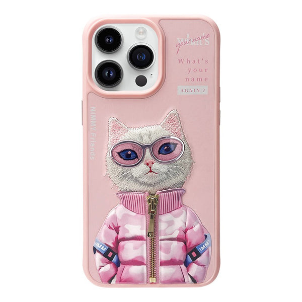Nimmy Cool & Cute Series Embroidery Leather Case for iPhone 15 Series