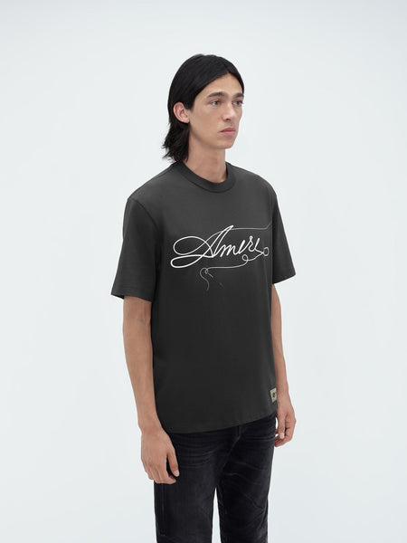 Premium Stitch logo-Print Drop Shoulder T-shirt