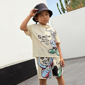 Luxury Outfit Graphic Print T-shirt and Shorts