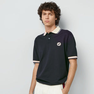 Premium Blue Interlocking G Polo Shirt