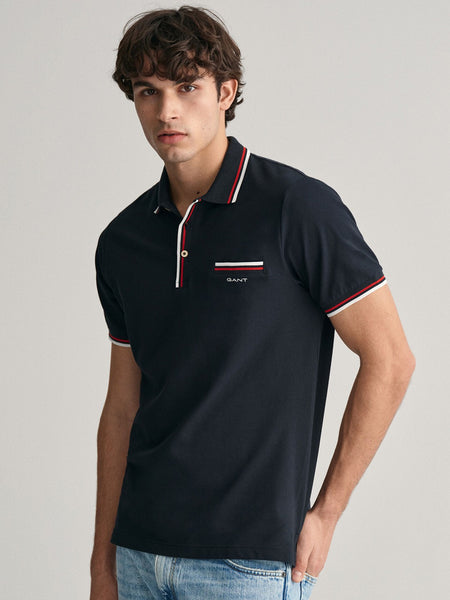 premium 2-Color Tipped Piqué Polo Shirt