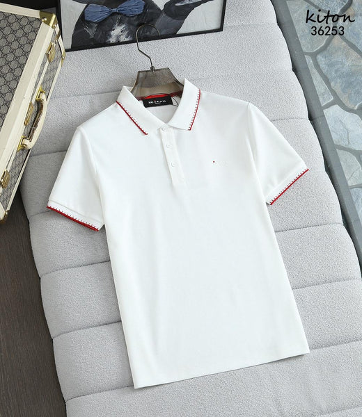 Luxury White Polo T-Shirt for Men  Premium Casual Regular Fit Collar Tee