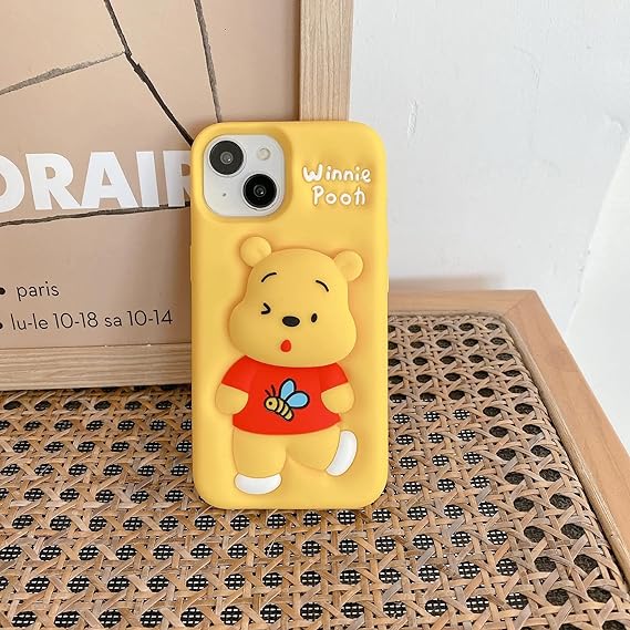 3D Cute Cartoon Winnie-the-Pooh with Holder Soft Silicone Back Case fo Yard of Deals 3D Cute Cartoon Winnie-the-Pooh with Holder Soft Silicone Back Case fo Yard of Deals