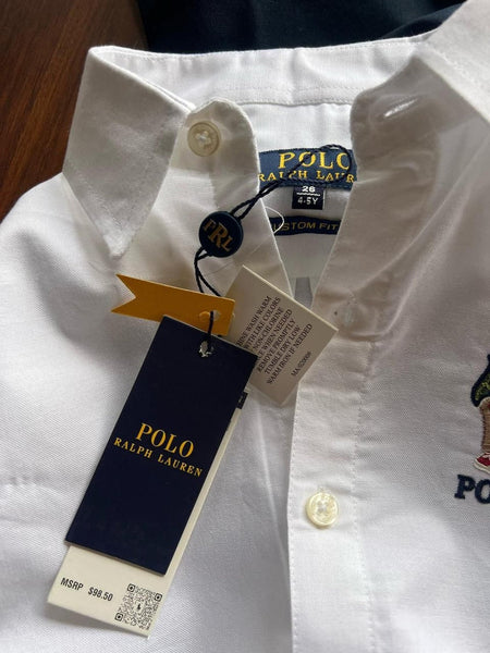 Classic White Polo Bear Shirt for Men Premium Smart Casual Style