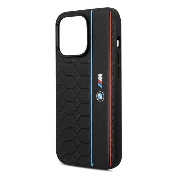 BMW Hexagon Tricolor Line Metal Logo Case for iPhone 11, 12 13, 14 & 15 Series