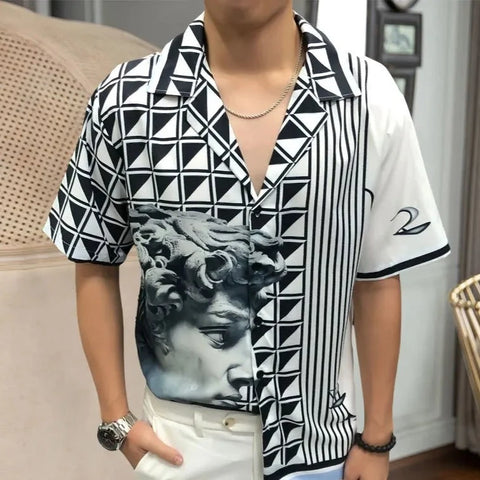 Luxury Printed Drop Shoulder  Hawaiian Shirts