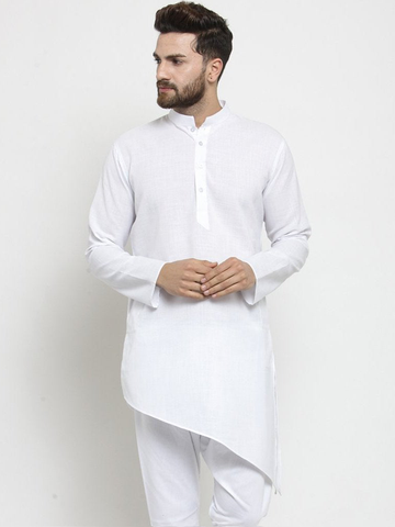 Designer White Linen Kurta For Men By Treemoda