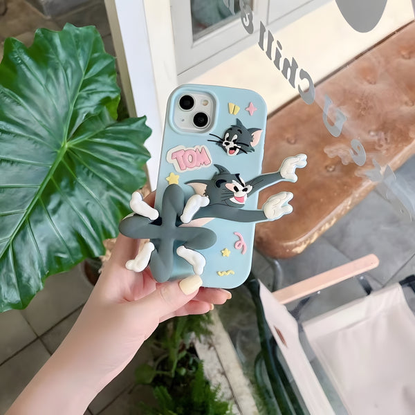 3D Running Cartoon Flexible Silicone Soft Case for iPhone 13 14 & 15 Series