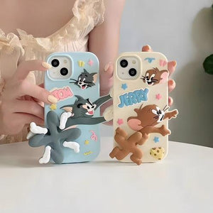 3D Running Cartoon Flexible Silicone Soft Case for iPhone 13 14 & 15 Series